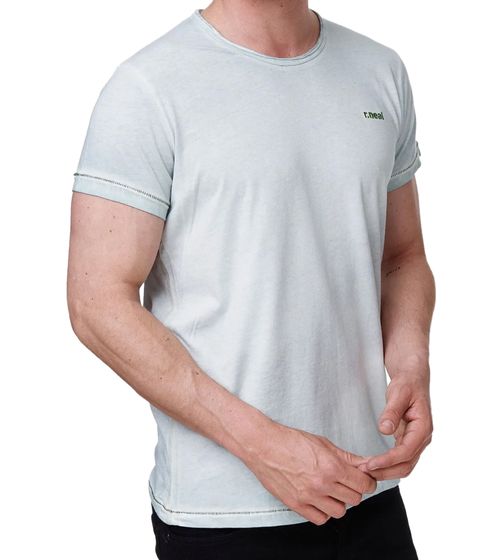 Men's T-Shirt, Versatile Cotton Crew Neck T-Shirt R-15280 Mint/Light Blue