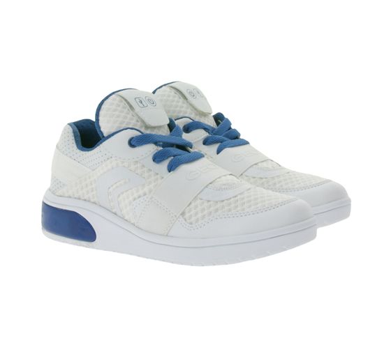 B-STOCK - GEOX RESPIRA Xled Children's Everyday Sneakers with Breathable Sole. Casual Shoes for Boys and Girls. Factory Second Hand. J927QB-1454-C1ZJ4 White/Blue