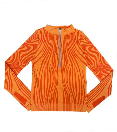 YOU DO YOU Damen Long-Sleeve Trainings-Pullover mit Half-Zip cooles Sport-Shirt Yoga-Mode 905031 Orange
