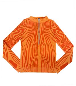 YOU DO YOU Damen Long-Sleeve Trainings-Pullover mit Half-Zip cooles Sport-Shirt Yoga-Mode 905031 Orange