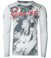 Herren Longsleeve mit großem Schriftzug Baumwoll-Langarm-Shirt Sommer-Pullover Freizeit-Shirt R-10155 Grau Herren Longsleeve mit großem Schriftzug Baumwoll-Langarm-Shirt Sommer-Pullover Freizeit-Shirt R-10155 Grau