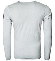 Herren Longsleeve mit großem Schriftzug Baumwoll-Langarm-Shirt Sommer-Pullover Freizeit-Shirt R-10155 Grau Herren Longsleeve mit großem Schriftzug Baumwoll-Langarm-Shirt Sommer-Pullover Freizeit-Shirt R-10155 Grau