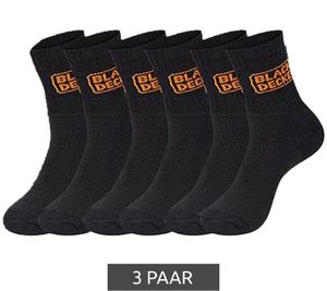 3 paia di calzini da lavoro da uomo BLACK+DECKER con imbottitura in spugna di cotone, calzini da lavoro OEKO-TEX Standard 100 BX/OBII/1/TEKE, antracite/nero