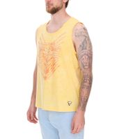 Canotta da uomo in stile vintage Maglia a maniche lunghe con stampa urbana Top estivo R-15247 giallo