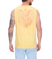 Canotta da uomo in stile vintage Maglia a maniche lunghe con stampa urbana Top estivo R-15247 giallo
