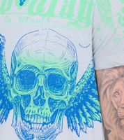 T-shirt da uomo, versatile camicia in cotone, girocollo R-15264 Grigio