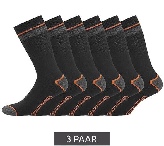 3 Paar BLACK+DECKER Herren Arbeits-Socken mit Cushion Terry Baumwoll-Socken Work-Socken OEKO-TEX Standard 100 BX/OBII/1/DEKCX347 Schwarz/Grau