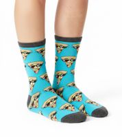 9 pairs of TASTIQ printed cotton socks, long socks, in a stylish gift box, Tas/1/CSX3, with a pizza or donut print