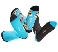 9 pairs of TASTIQ printed cotton socks, long socks, in a stylish gift box, Tas/1/CSX3, with a pizza or donut print