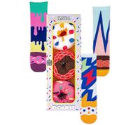 9 pairs of TASTIQ printed cotton socks, long socks, in a stylish gift box, Tas/1/CSX3, with a pizza or donut print