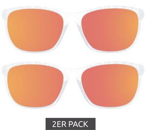Lot de 2 lunettes de soleil homme adidas Sport avec verres rouge/orange et branches transparentes. Lunettes de loisirs SP0014 6226G Transparentes.
