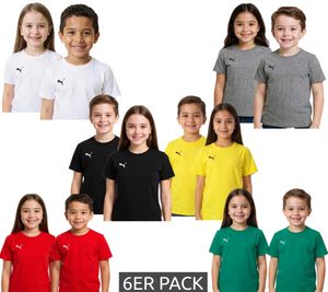 Pack de 6 camisetas deportivas PUMA TeamGoal 23 para niño y niña, camisetas de algodón con parche del logotipo, camiseta 656709 en verde, negro, gris, amarillo, rojo o blanco Pack de 6 camisetas deportivas PUMA TeamGoal 23 para niño y niña, camisetas de algodón con parche del logotipo, camiseta 656709 en verde, negro, gris, amarillo, rojo o blanco