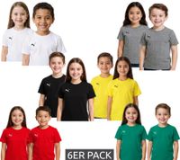 6er Pack PUMA TeamGoal 23 Jungen & Mädchen Sport-Shirt Baumwoll-Shirt mit Logo-Patch T-Shirt 656709 in Grün, Schwarz, Grau, Gelb, Rot oder Weiß 6er Pack PUMA TeamGoal 23 Jungen & Mädchen Sport-Shirt Baumwoll-Shirt mit Logo-Patch T-Shirt 656709 in Grün, Schwarz, Grau, Gelb, Rot oder Weiß