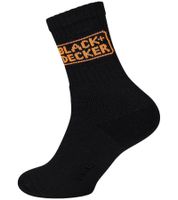 3 Pairs of BLACK+DECKER Men's Work Socks with Cushion Terry Cotton, OEKO-TEX Standard 100 BX/OBII/1/DEKCX347 Black
