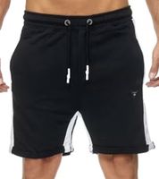 Pantaloncini sportivi da uomo, pantaloncini in cotone, pantaloni corti da fitness, pantaloni da allenamento R-13631 Nero/Giallo o Nero/Bianco