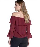 Vestino Off-Shoulder Blouse with Ruffle, Summer Blouse 900880 Red