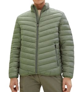 Tom Tailor Men's Quilted Jacket with Zippered Pockets, Transitional Jacket, 26666264 Green
