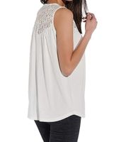 Top de verano para mujer Vestino con aplicación de encaje, camisa informal de estilo bohemio 900630 blanco crema
