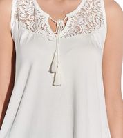 Top de verano para mujer Vestino con aplicación de encaje, camisa informal de estilo bohemio 900630 blanco crema