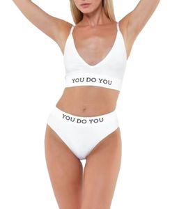 YOU DO YOU Damen Sport-BH Sport-Bustier nahtloses Sport-Oberteil Yoga-BH 904941 Weiß