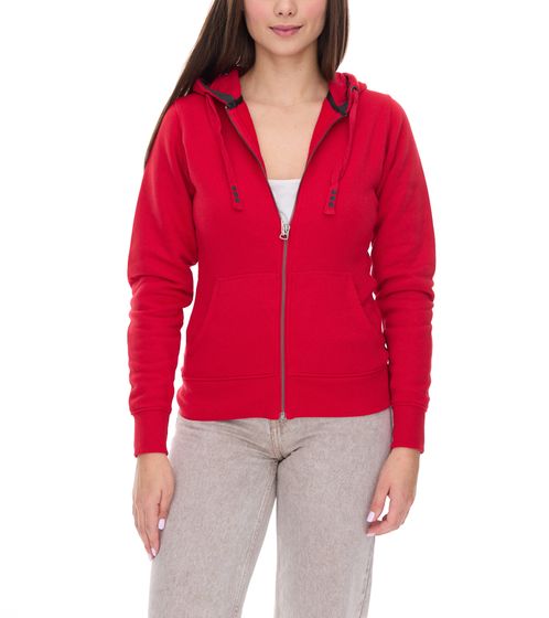 Elevate Arora Women's Hooded Sweatshirt 300 g/m² Plain Cotton Jacket Pullover 3821225 Red