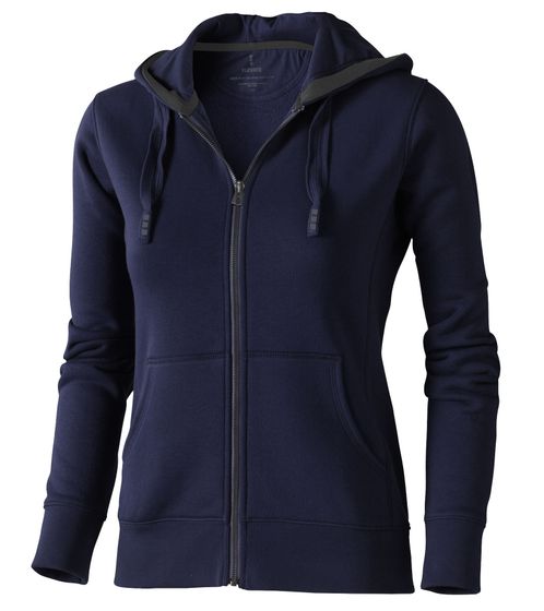 Elevate Arora Women's Hooded Sweatshirt, 300 g/m² Plain Cotton Jacket, Pullover, 3821249 Navy