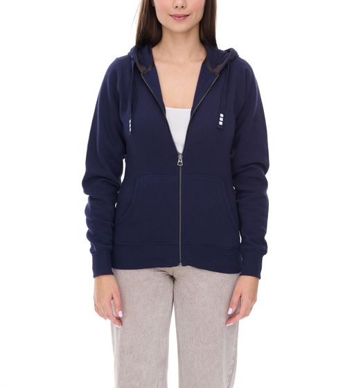 Elevate Arora Women's Hooded Sweatshirt, 300 g/m² Plain Cotton Jacket, Pullover, 3821249 Navy