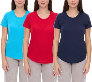 ELEVATE Jade Damen T-Shirt nachhaltiges Kurzarm-Shirt 160 g/m2 Basic-Shirt Unterzieh-Shirt Hellblau, Navy oder Rot