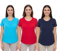 ELEVATE Jade Women's T-Shirt, Sustainable Short-Sleeve Shirt, 160 g/m² Basic Shirt, Undershirt, Light Blue, Navy, or Red
