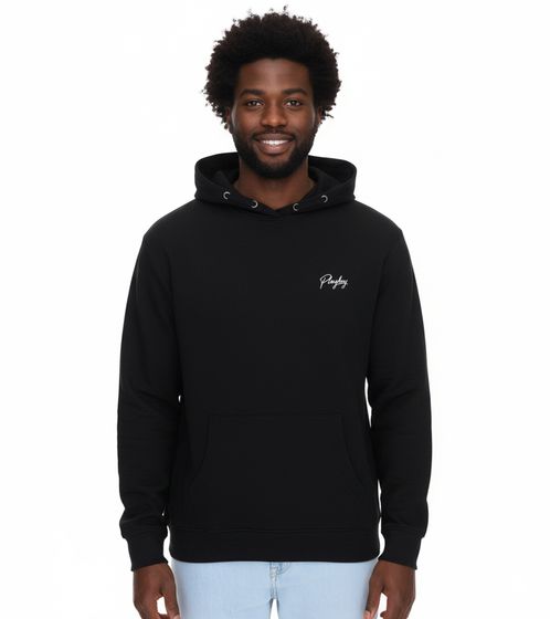 PLAYBOY Men's Cotton Pullover Long-Sleeved Hoodie pe09984455 Black