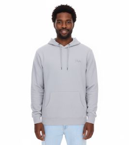 PLAYBOY Herren Baumwoll-Pullover Langarm-Shirt mit Kapuze Hoodie Grau