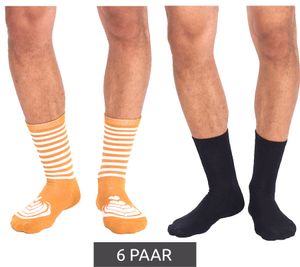6 Paar TASTIQ Baumwoll-Socken mit Latte Macchiato-Print lange Strümpfe in stylischer Kaffeebecher-Geschenkbox TAS/1/CSX2/LAT Braun/Schwarz