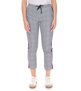 Vestino Women's Business Trousers, Checked Fabric Trousers, Casual Trousers, Gray/Black