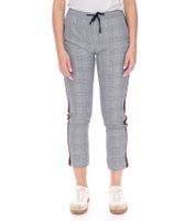 Vestino Women's Business Trousers, Checked Fabric Trousers, Casual Trousers, Gray/Black