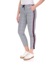 Vestino Women's Business Trousers, Checked Fabric Trousers, Casual Trousers, Gray/Black