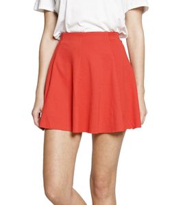COURSE Damen Mini-Rock Jersey-Rock mit Gummizug ausgestellter Sommer-Rock Rot
