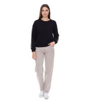 vestino Damen Sweatshirt Baumwoll-Shirt mit Strassband Pullover 900299 Schwarz