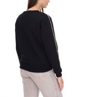 vestino Damen Sweatshirt Baumwoll-Shirt mit Strassband Pullover 900299 Schwarz