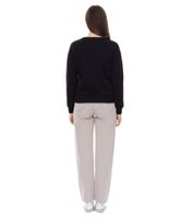 vestino Damen Sweatshirt Baumwoll-Shirt mit Strassband Pullover 900299 Schwarz