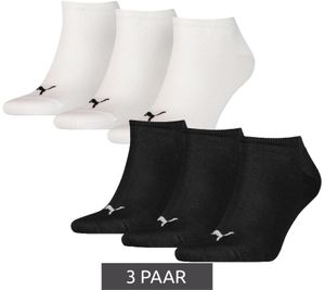 3 Pairs of PUMA Cotton Socks, Plain Sneaker Socks, Short Socks, 261080001, Black or White