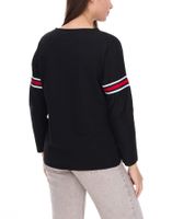 Sweat-shirt en coton pour femme Sequano avec bande en strass, pull 900338 noir Sweat-shirt en coton pour femme Sequano avec bande en strass, pull 900338 noir