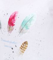 vestino Damen T-Shirt Kurzarm-Shirt mit Feder-Druck Sommer-Shirt 900548 Weiß