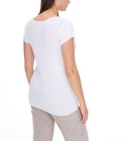 vestino Damen T-Shirt Kurzarm-Shirt mit Feder-Druck Sommer-Shirt 900548 Weiß