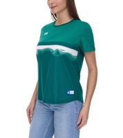 Outfitter OCEAN FABRICS TAHI Women's Sustainable Training Shirt with Mesh Inserts, Fitness Shirt, Short-Sleeved Shirt OUT-W-1021-OTW in Green, Blue, Red, Black, or Light Blue/White