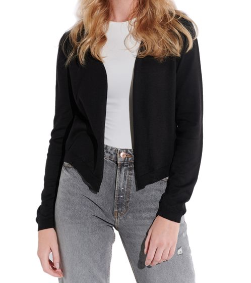 Vestino Women's Bolero Cardigan with Narrow Ribbed Cuffs 901318 Black