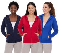 Elevate Arora Women's Hooded Sweatshirt, 300gsm Plain Cotton Jacket, Blue, Red, or Dark Blue