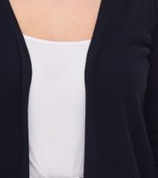 Veste boléro en tricot pour femme avec poignets côtelés étroits, cardigan 901318 bleu marine