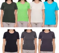 Camiseta de mujer ELEVATE Heros, camiseta lisa de algodón 150 g/m², camiseta básica, camiseta interior, verde oscuro, gris oscuro, gris oscuro jaspeado, negro, beige, verde manzana o azul claro
