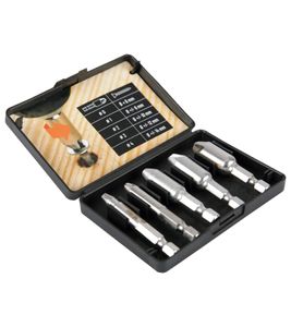 HAMMERSCHMITT 5-piece screw remover set suitable for various screw heads and compatible with common screwdrivers and drills. Tool accessories P8-HS-SRH2
