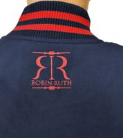 ROBIN RUTH Munich Veste universitaire pour homme avec inscription Veste de printemps avec broderie Veste de transition Veste sweat FMCN-H Bleu marine/rouge ROBIN RUTH Munich Veste universitaire pour homme avec inscription Veste de printemps avec broderie Veste de transition Veste sweat FMCN-H Bleu marine/rouge
